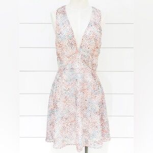 Sage The Label Mini Dress Sleeveless V-Neck Multi Abstract Polka Dot Print M